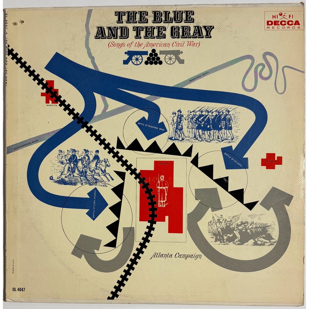 The Blue and the Gray Songs of the American Civil War 1960 Mono Vinyl LP DL 4047